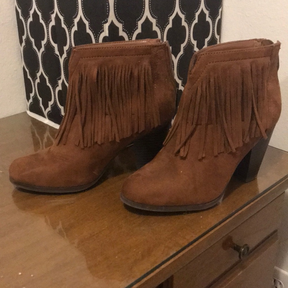 Brown suede boots